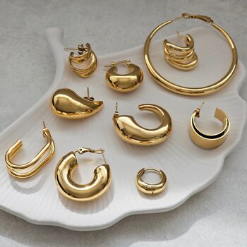 Chunky U Shape Hoops Gold, 4 of 6