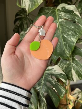 Fruit Keyring With Lemon, Strawberry Or Peach Charm, 7 of 9