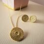 Gold Plated Coil Disc Stud Earring, thumbnail 5 of 5