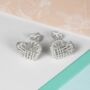 Silver Long Interwoven Heart Drop Earrings, thumbnail 7 of 12