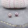 Genuine Purple Pink Pearl Stud Earrings, thumbnail 6 of 12
