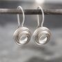 Spiral Ribbon Sterling Silver Hook Earrings, thumbnail 2 of 6