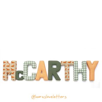 Handmade Woodland Fabric Name Letters For Baby’s Nursery, 11 of 11