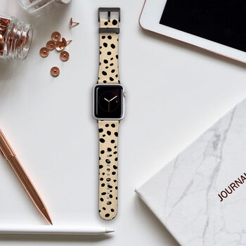 Beige Dots Vegan Leather Apple Watch Band, 5 of 6