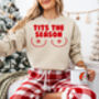 Tits The Season Christmas Jumper In Light Pink, thumbnail 11 of 12