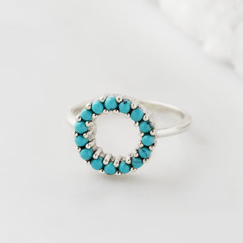 Halo Radiance Turquoise Hoops In Silver, 8 of 11