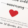 Personalised 12th Anniversary Card With Linen Heart, thumbnail 3 of 6