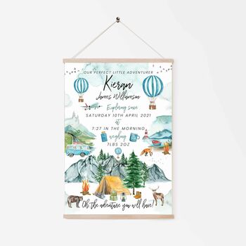 Personalised Keepsake Birth Print Wilderness Explorer, 2 of 4