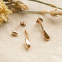 Rose Gold Plated Two Way Teardrop Stud Earrings, thumbnail 2 of 4