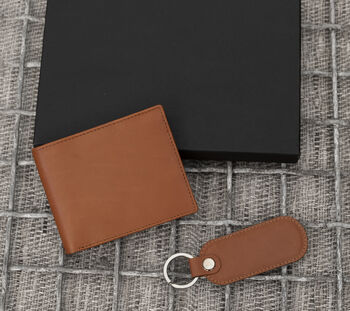 Mens Personalised Leather Wallet Gift Set, 8 of 12