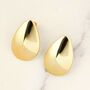 Domed Teardrop Rose Gold Plated Sterling Silver Stud Earrings, thumbnail 3 of 6