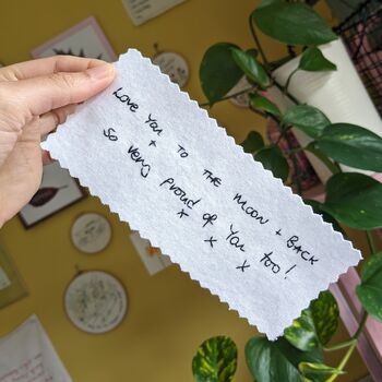 Hand Embroidered Handwriting Wedding Dress Patch, 6 of 12