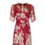 Silk Georgette Tea Dress In Winter Rosegarden Print, thumbnail 2 of 3