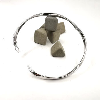 Elegant Sterling Silver Twisted Bangle, 3 of 7