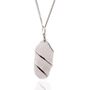Silver Plated Raw Rose Quartz Pendant Necklace, thumbnail 1 of 2