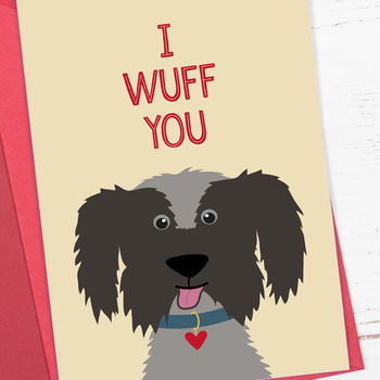 I Wuff You Cute Dog Love Card, 2 of 2