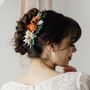 Topaz Terracotta Dried Flower Wedding Hair Comb, thumbnail 1 of 4