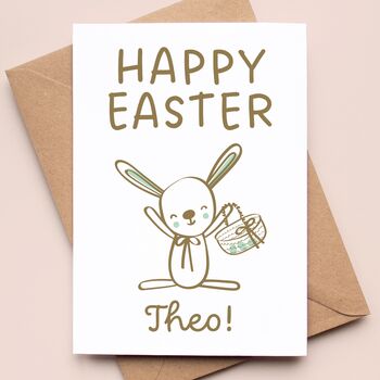 Personalised Cute Easter Bunny Card, 2 of 3