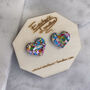 Colour Pop Confetti Heart Stud Earrings, thumbnail 8 of 8