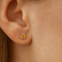 Sterling Silver Citrine Micro Stud Earrings, thumbnail 2 of 5