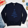 Navy Sparkle Glitter Christmas Tree Ladies Sweatshirt, thumbnail 1 of 3