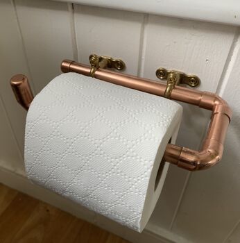 Handmade Copper Toilet Roll Dispenser, Holder, 6 of 8