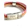 Personalised Pink Memorial Bracelet: Engraved Ashes Keepsake Urn Pendant For Remembrance, thumbnail 7 of 11