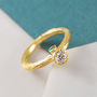 Emerald And Topaz Birthstone Gold Plated Silver Ring, thumbnail 1 of 4