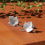 Sterling Silver Ivy Leaf Stud Earrings, thumbnail 4 of 5