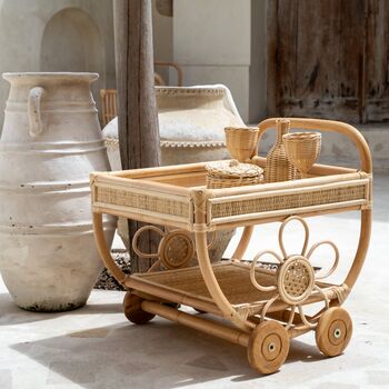 Wildflower Rattan Tea Cart – Pretend Play Trolley, 2 of 6