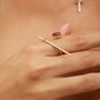 Sterling Silver Bar Oval Natural Stone Ring, thumbnail 7 of 12