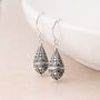 Sterling Silver Teardrop Filigree Balinese Drop Earrings – 9mm, thumbnail 1 of 9