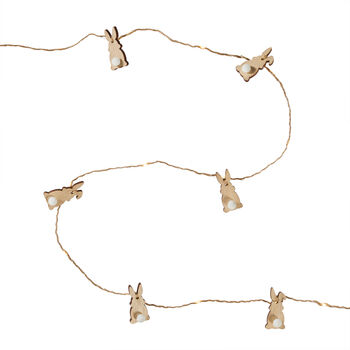 20 Wooden Easter Bunny LED Battery Fairy Lights, 4 of 4