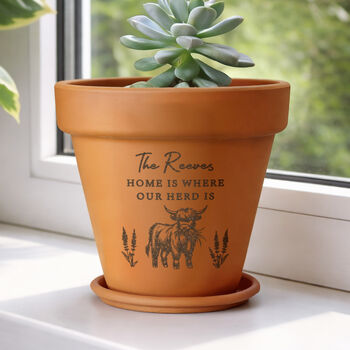 Personalised New Home Terracotta Plant Pot For Family, 3 of 3