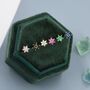Pair Of Sterling Silver Very Tiny Cz Flower Stud Earrings, thumbnail 6 of 12