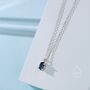Very Tiny Genuine Sapphire Oval Pendant Necklace, thumbnail 8 of 11