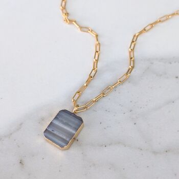 Amethyst Strata Necklace, Grey Toned Horizontal Strata, 3 of 10