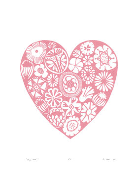 'Flower Heart' Print In Rose Quartz Framing Available, 3 of 4