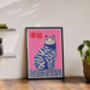Chinese Lucky Cat Art Print Poster, thumbnail 3 of 3