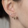 Small Hoop Set Earrings Gold, Christmas Earrings, thumbnail 1 of 7