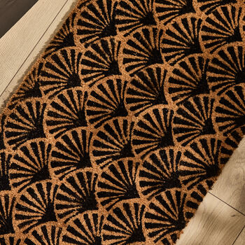 Verona Art Deco Black Scallop Doormat, 2 of 4