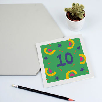 10th Birthday Card, Card For 10 Year Old, Unisex, 2 of 4