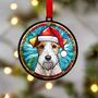 Fox Terrier In Santa Hat Suncatcher Decoration, thumbnail 1 of 6