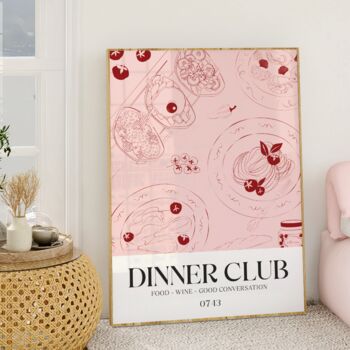 Dinner Club Print Dining Room Wall Art, 4 of 8