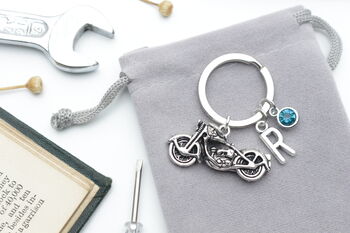 Motorbike Personalised Keyring Biker Gift. Motorbike Present For Him, 4 of 9