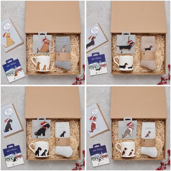 Christmas Hamper For Dog Lovers – Festive Gift Box With Mug, Socks, Pin, Card And Decoration With Optional Personalisation, 12 of 12
