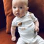 Highland Cow Short Baby Romper, thumbnail 4 of 6