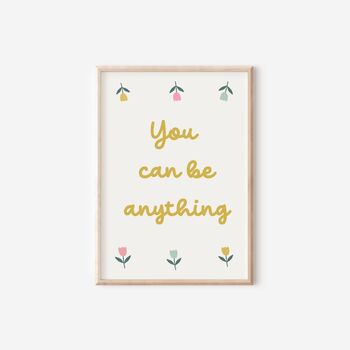 Girls Pastel Floral Affirmationwall Print Set For Bedroom Or Nursery, 6 of 6