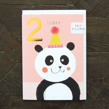 Gold Foiled Panda 2nd Birthday Card, 4 of 6