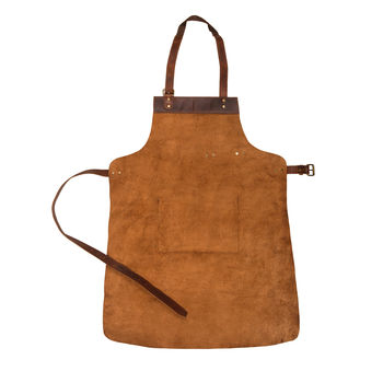 Personalised Full Grain Leather Apron With Pockets, 4 of 9